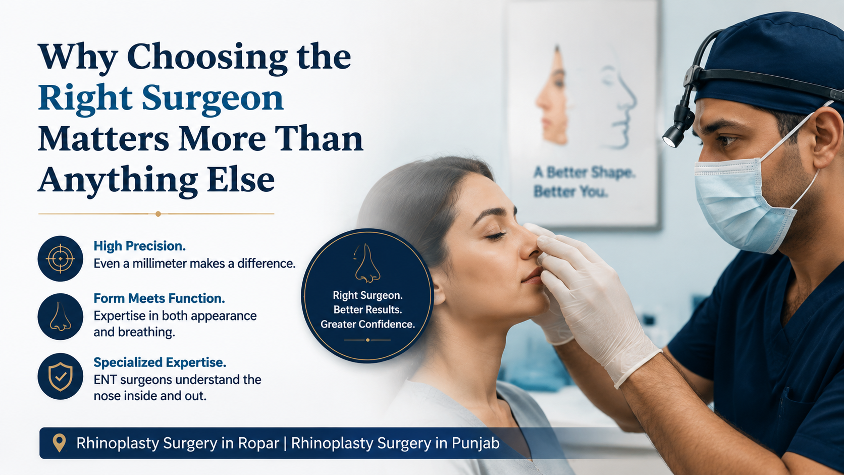 Rhinoplasty surgeon consultation with patient in Ropar clinic